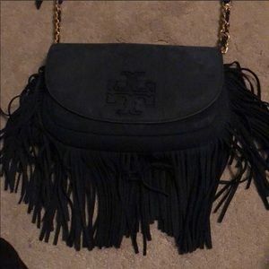 Tory Burch Navy Fringe Purse